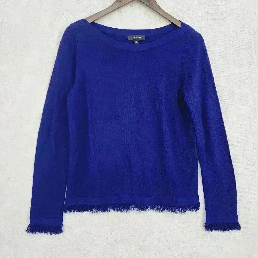 Ann Taylor Royal Blue Crew Neck Sweater
